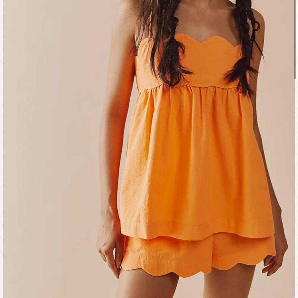 Free People Scallop Short Set